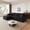 Black, variant on 94" Cloud Upholstered Sectional Sofa, Fluffy Corduroy L‑Shape Couch, Deep Seat Modern Minimalist Living Room Sofa, No Assembly Needed,Black