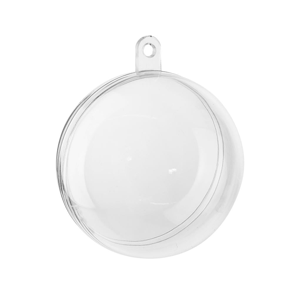 Fillable Plastic Clear Ball Ornament, 2Inch, 12Count