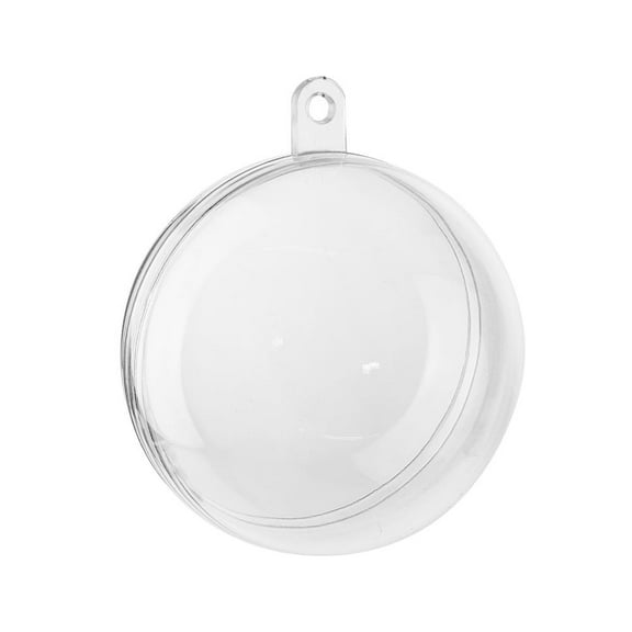 Fillable Plastic Clear Ball Ornament, 2-Inch, 12-Count
