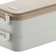 thumbnail image 4 of Fiambrera de 2 niveles apilable a prueba de fugas PP de acero inoxidable contenedores Bento aislados portátiles para adultos niños trabajo escolar blanco, 4 of 5