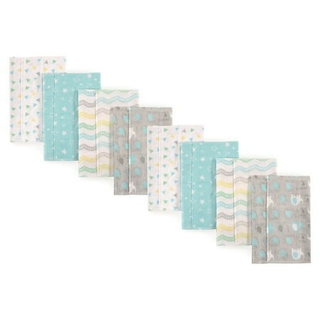 Luvable Friends Unisex Baby Cotton Flannel Burp Cloths Basic Elephant 8-Piece One Size