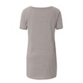 thumbnail image 5 of Gray Women's Short Sleeve T-shirt, Women'S Spring And Summer Solid Color Rag Shoulder Long T Shirt Round Neck Loose Short Sleeved Pullover Top For Women,Women's Short sleeve T-shirt S, 5 of 5