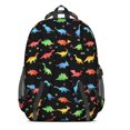 thumbnail image 3 of Dinosaur and Paws Black Pattern Cute School Backpack Bag with Padded Back and Adjustable Shoulder Straps 16.9 X 12.6 X 5.9 Inches, 3 of 5