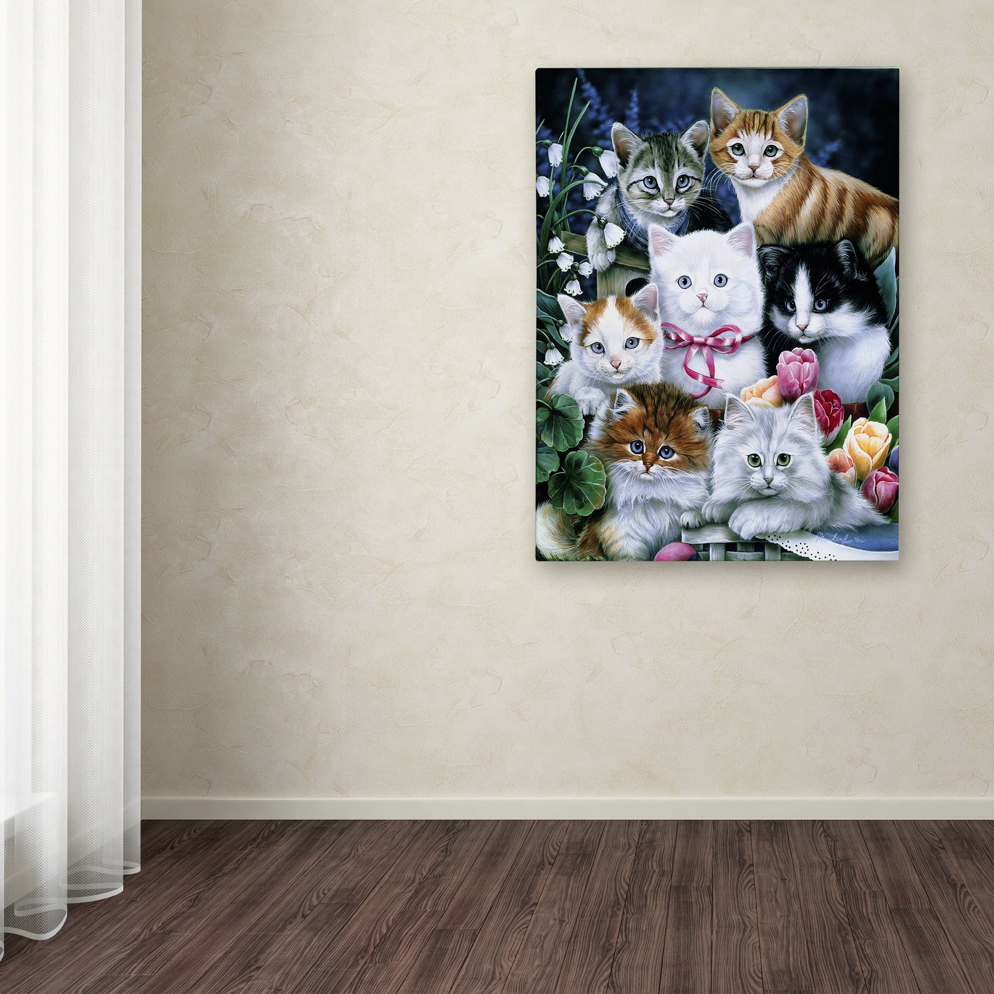 Jenny Newland 'Kittens' Canvas Wall Art 35 x 47 Inches