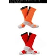 thumbnail image 2 of Lian LifeStyle Men's 1 Pair All Sport Crew Socks 0027 MOrange w/ Black Stripes, 2 of 2