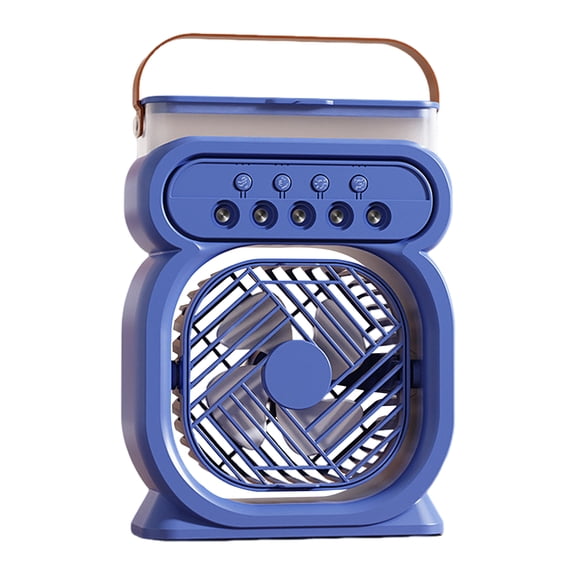 Shoreew Desk Fan with 5 Water Spray Holes LED Light Levels Adjustable Large Capacity Tank Quiet Home Office Travel Portable Summer Misting Cooling Fan