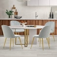 thumbnail image 2 of Newnno Velvet Modern Dining Chairs Set of 4, Upholstered Armless Accent Side Chair with Metal Legs for Kitchen Dining Room, Grey, 2 of 5