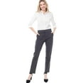 thumbnail image 5 of Made by Olivia Women's Solid High Waist Ultra Comfy Stretchy Office Trouser Pants, 5 of 5