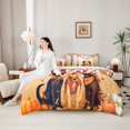 thumbnail image 5 of Homewish Labrador Pumpkins 7 Pieces Full Size Bedding Sets,Hello Fall Print Full Size Bed in a Bag,Orange,Autumn Leaf Decor,Polkadot Reversible, 5 of 8