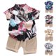 thumbnail image 4 of Odeerbi 1-6 Años Conjunto de Verano Para Niños Hawaiano Camisa de Manga Corta de Algodón Estampado Tropical Conjunto Corto Camisa Gráfica Conjunto de Dos Piezas, 4 of 4