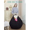 thumbnail image 3 of Funda para silla tipo puf con almacenamiento de animales de peluche, 27,56 x 31,5 pulgadas (sin frijoles) (negro) para niños y adultos., 3 of 5