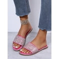 thumbnail image 2 of Women Black Allover Rhinestone Slide Sandals, 2 of 4