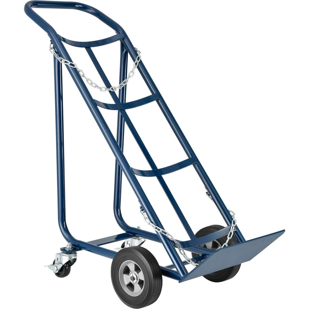 Tilt Back Cylinder Hand Truck with Curved Handle, 800 Lb. Capacity, 47 ...