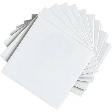 6 in Ceramic Tile Gloss 6x6 Box of 8 Piece for Bathroom Wall and Kitchen Backsplash by (White)