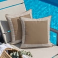 thumbnail image 5 of Brown Geometric Pillow Covers 20x20 Inch, White Greek Key Design Abstract Modern Art Linen Pillowcase with Invisible Zipper, Decorative Throw Pillow Covers Cushion Case for Couch Sofa Bed Living Room, 5 of 9