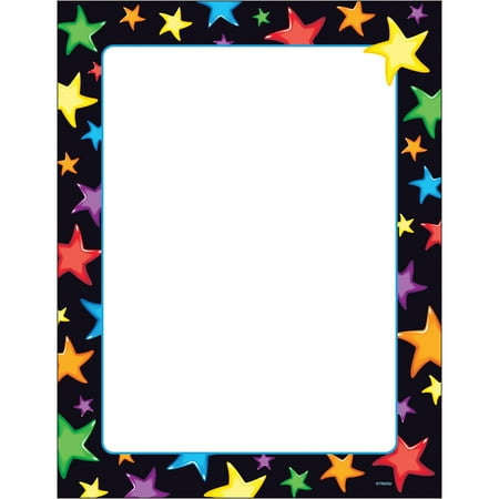 Trend, TEPT11413, Gel Stars Border Paper, 50 / Pack, Assorted,White