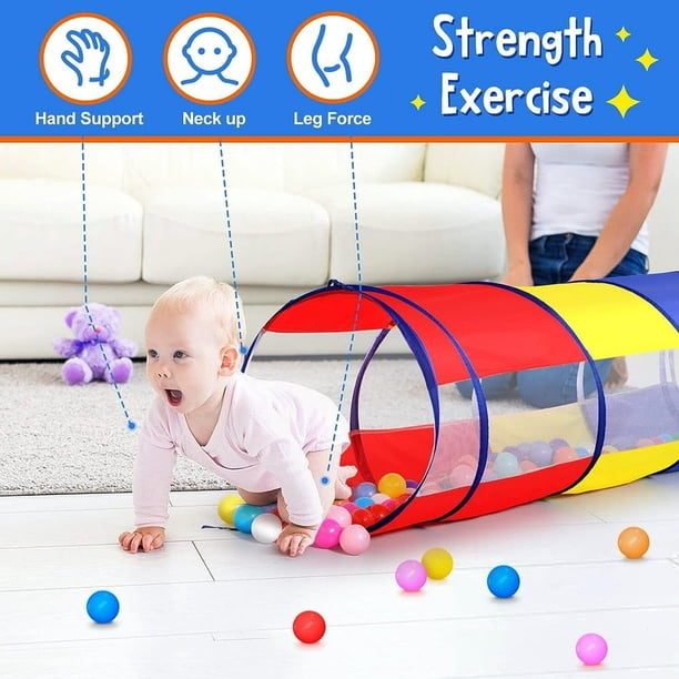 Qaba Tunnel pour Enfants à Traverser en Rampant, Design Chenille - Tunnel de Jeu pour Tout-Petits