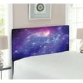 thumbnail image 2 of Outer Space Headboard, Nebula Gas Cloud Dust Spiral Expanse Planet Galaxy System Milky Way Inspired, Upholstered Decorative Metal Bed Headboard with Memory Foam, Twin Size, Navy Purple, by Ambesonne, 2 of 4