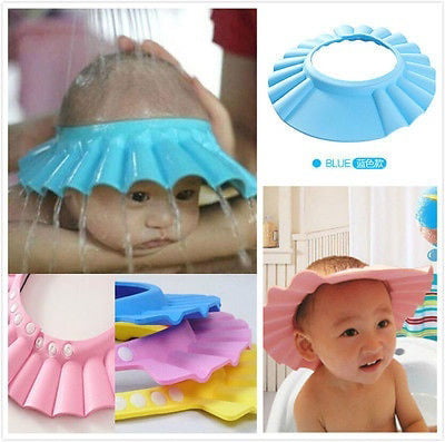 Hot A djustable Baby Kids Shampoo Bath Bathing Shower Cap Hat Wash Hair Shield 