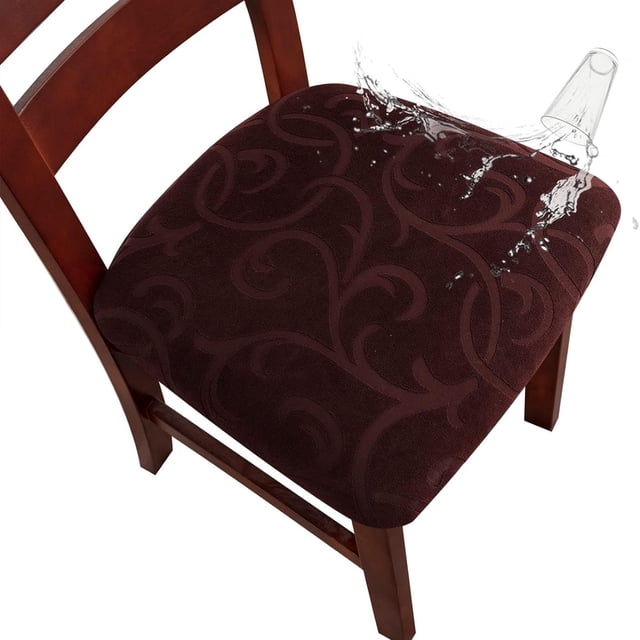 Waterproof Chair Seat Covers Dining Room Chair Covers Stretch Seat Cover for Dinning Room Chair Protector Slipcovers for Kitchen, Hotel (6, Flower Pattern)