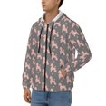 thumbnail image 3 of Wukai Poodle Dog Print Men's Zip-Up Hoodie,Fleece Full-Zip Hoodie for Men, Hooded Sweatshirt-XX-Large, 3 of 5