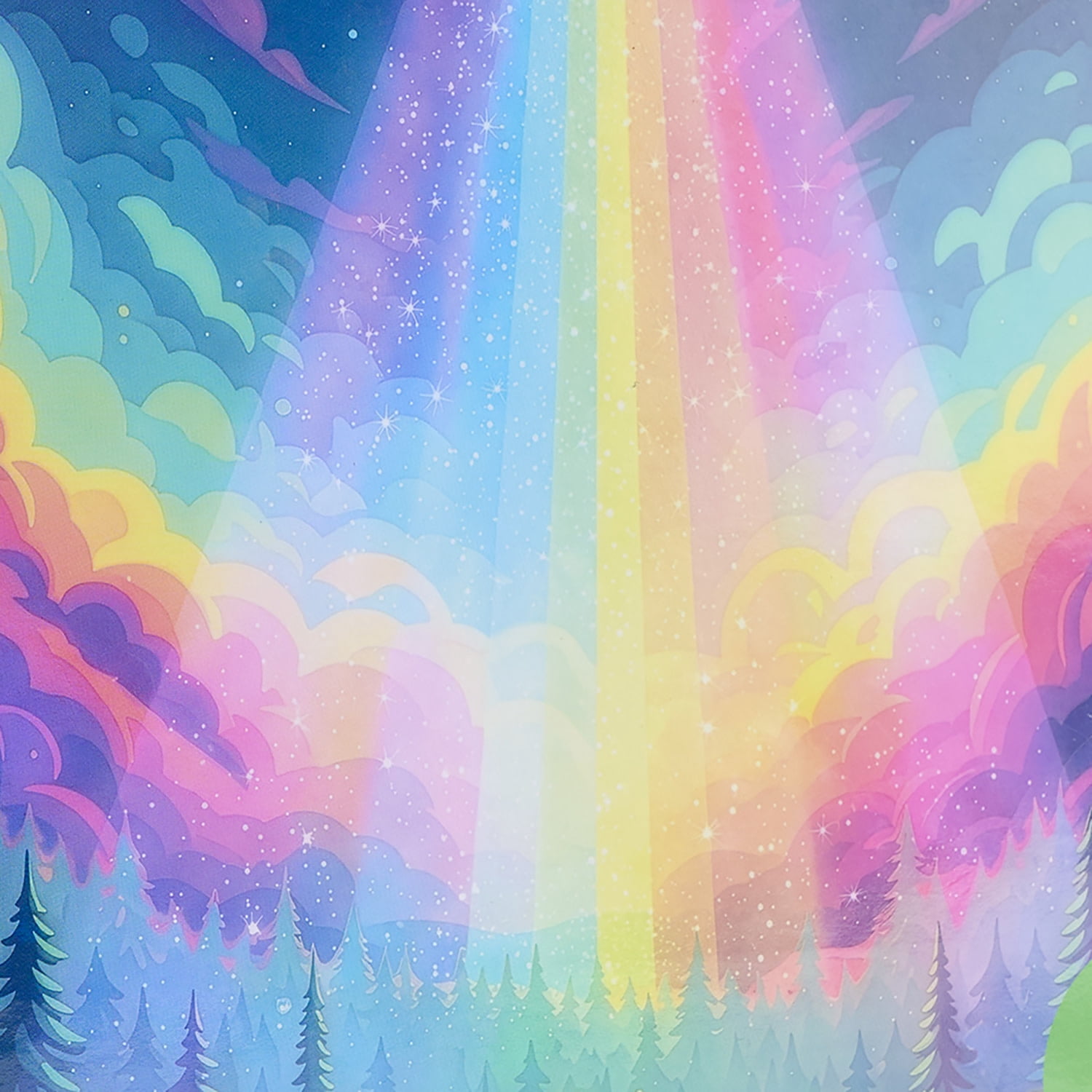Vivid by Brea Reese: 300 Piece Puzzle - UFO Cat - Beam Me Up Spaceship Landscape Scene Jigsaw, Holographic Foil, Soft-Touch, Image Reference Poster
