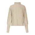 thumbnail image 5 of Wovilon Women's 100% Cotton Crewneck Cable Sweater, 5 of 7