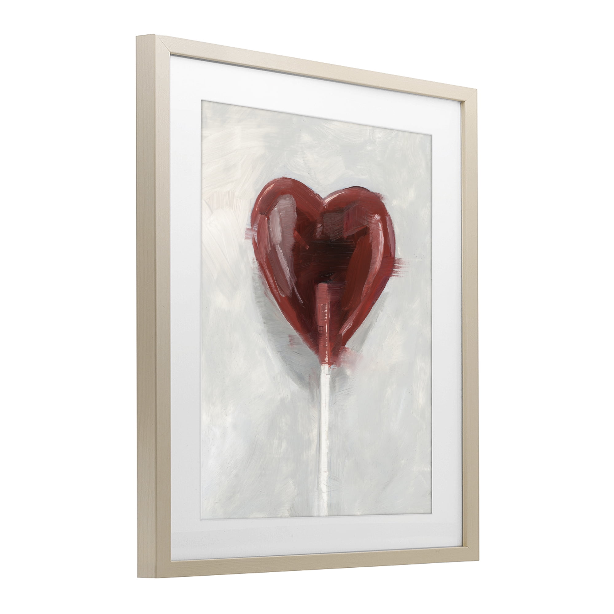 Stupell Industries Heart Shaped Lollipop Birch Framed Print Under Glass, design by Ethan Harper
