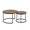Brown, variant on Gzxs Nesting Coffee Table Set of 2, 27.56" Round Coffee Table, White Marble Top with Black Metal Base, Industrial End Table Side Tables for Living Room Bedroom Balcony Yard