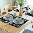 thumbnail image 4 of Halloween Placemats 12×18 Inches Set of 4 Spiders Black White Spiderweb Seasonal Holiday Indoor Kitchen Dining Table Place Mats for Home Party Decoration, 4 of 5