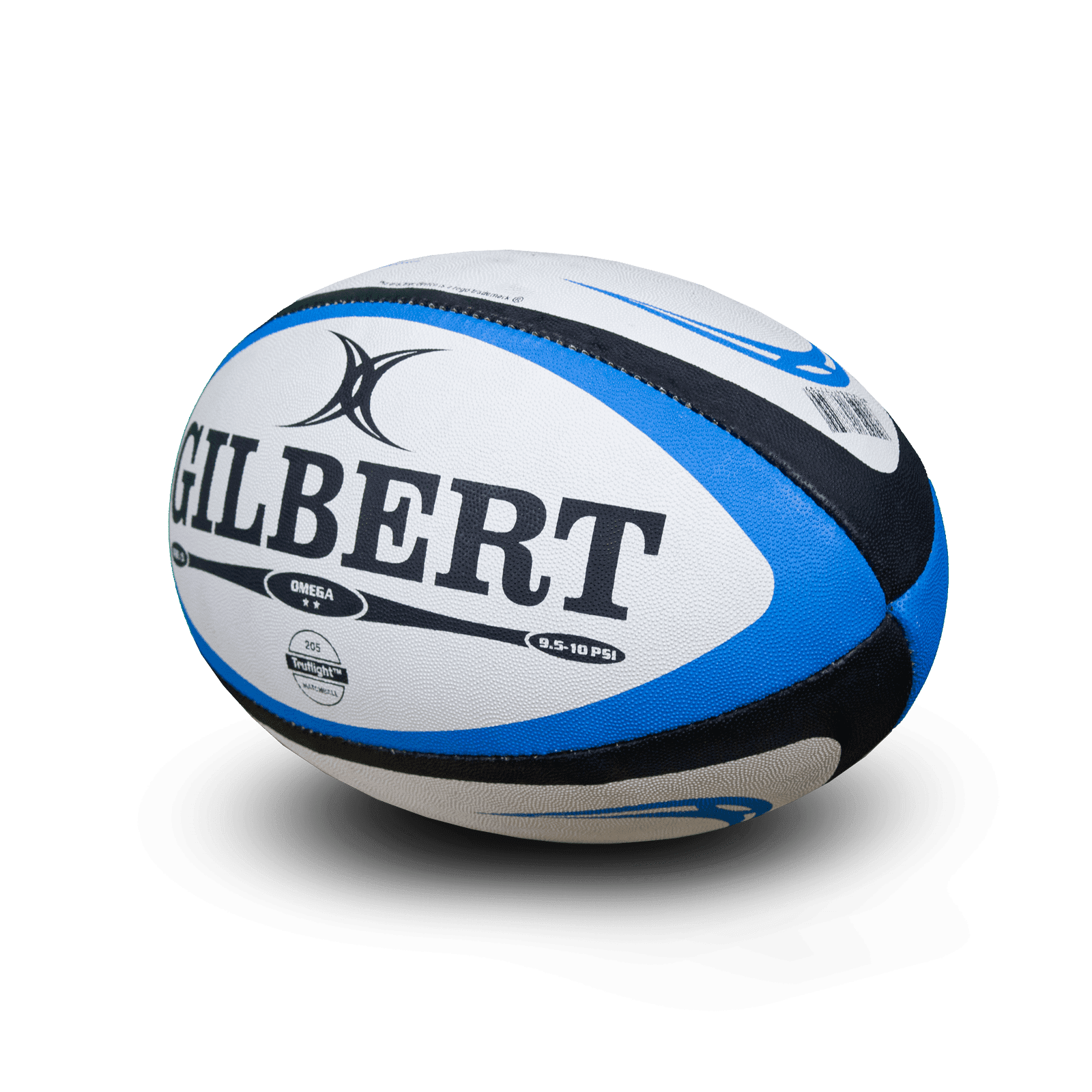 Gilbert Omega Rugby Match Ball - Black/Royal / 5 - Standard