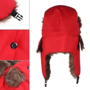 TELOLY Unisex Men Women Russian Hat Trapper Bomber Warm Trooper Ear Flaps Winter Ski Hat Solid Color Faux Fur Cap Headwear