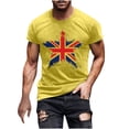 thumbnail image 1 of Mens Casual Manga Corta Botón Abajo Camisetas Estados Unidos Bandera Impresión Cuello Redondo Suéter Camiseta, Poliéster Casual Uso Diario para Hombres, 1 of 5