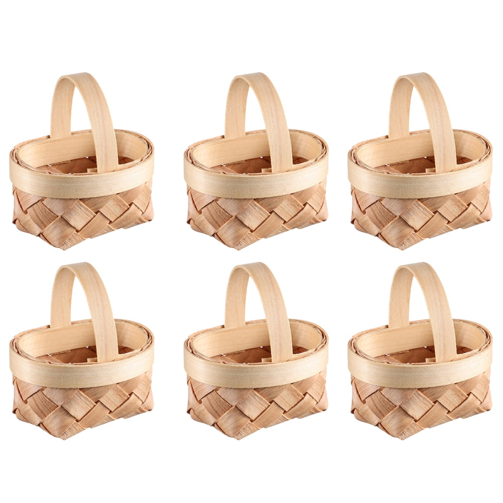 Homemaxs Basket Mini Baskets Woven Easter Woodtiny Hanging Picnic