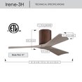 thumbnail image 6 of Matthews Fan Company IR3H-WN-GA-42 Irene 42" Walnut Hugger Ceiling Fan with 3 Gray Ash Blades, Remote and Wall Control, Indoor/Outdoor Damp Rated, 6 of 6