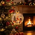 thumbnail image 3 of Light Up Animal Christmas Ball Ornament for Tree Decor, Glowing Christmas Balls Ornament with Mini ELK & LED Warm Lights, Clear Winter Scene Balls for Mantel Window, Holiday Keepsake, 3 of 6