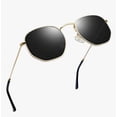 thumbnail image 1 of Lentes De Sol Hombre Mujer UV400 Polarizados Redondos Steampunk Hippie Cosplay Modelo Negro y Dorado, 1 of 4