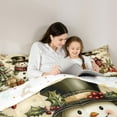 thumbnail image 4 of Homewish Winter Cute Snowman Bedding Comforter Set 7pcs, Winter Santa Claus Gifts King Bedding Sets, Vintage Western Christmas Reversible Bed Sheets, Ultra Soft Bedroom Decor, 4 of 7