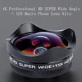 thumbnail image 1 of Lente 4K CámaRa de Teléfono Inteligente Lente de 0.45X Lente de Teléfono Macro de 15x 15x Con Clip Universal Compatible Conphones Smartphones, 1 of 6