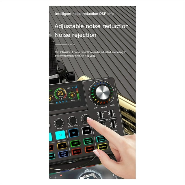 Tarjeta de Sonido de Tono Electrónico F668 Fuente de Alimentación de Audio de 48 V para Interfaz de Grabación de Transmisión en Estudio de Podcast