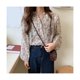 thumbnail image 3 of Top con estampado floral y ribete de volantes,Blusa de manga larga con estampado floral y estampado floral Camisa de manga larga con estampado floral fiel a su promesa, 3 of 8