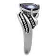 thumbnail image 4 of Women's Stainless Steel Engagement Ring with AAA Grade CZ in Amethyst - Size 5, 4 of 5