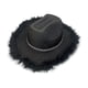 thumbnail image 5 of Sombrero de vaquero Zulema brillante disfraz con adorno de plumas artificiales negro, 5 of 8