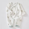 thumbnail image 2 of mgoYE Cotton Soft 0-6 Months Unisex Footless Newborn Baby Sleepers Pajamas Romper Boys Girls Long Sleeve(White,3-6 Months), 2 of 5