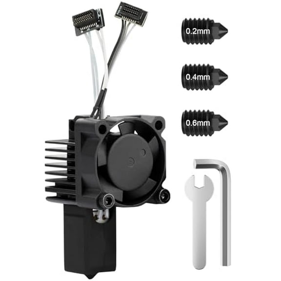 P1P P1S Hotend Kit with Fan for Bambu Lab P1 Series 3D Printer, Bambulab P1 Nozzle 0.2/0.4/0.6mm Assembly Hardened Steel with Fan, Thermistor, Ceramic Heater & Extruder Heating Block Replacement$$