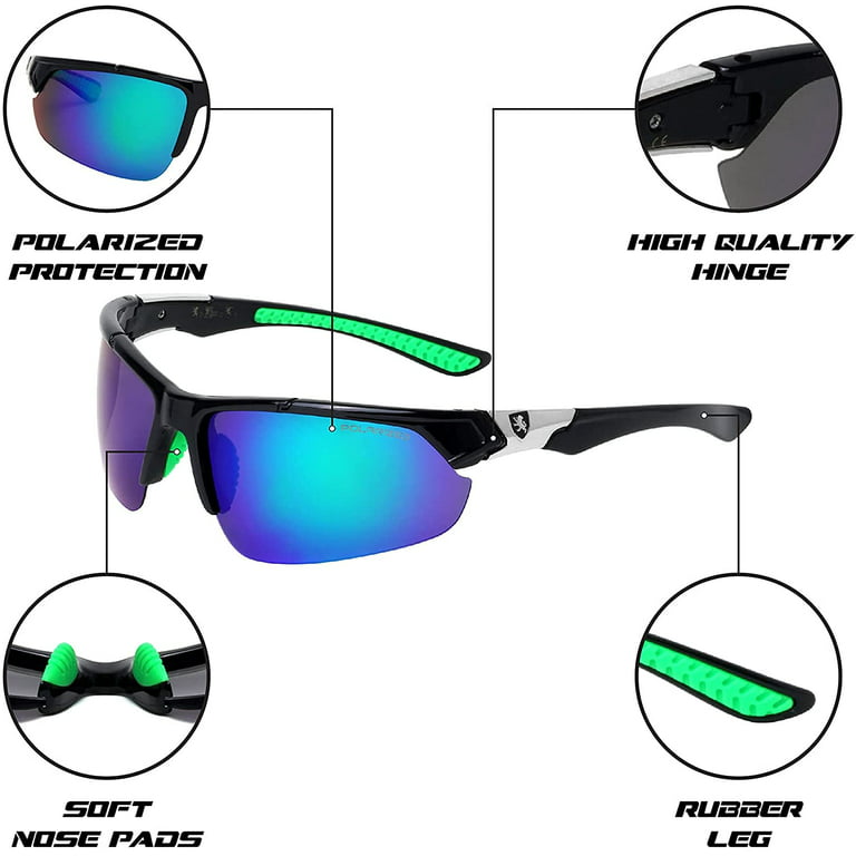 FLGlasses Polarized Sunglasses for Men & Women, Polarized HD Sport Wrap Men Cycling Golf Ski Sunglasses Fishing Driving Glasses, Block 100% of Uva,uvb