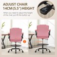 thumbnail image 6 of HYSpacerX 500 LBS Big & Tall Ergonomic High Back Leather Office Chair, Adjustable Height Flip-Up Armrest Executive Computer Chair for Standing & Counter Height Desk, Pink, 6 of 7