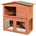 thumbnail image 1 of PawHut 2-Tier Rabbit Guinea Pig Ferret Hutch with Ramp Tray, 1 of 10