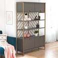 thumbnail image 2 of CosmoLiving by Cosmopolitan Brielle Shoe Storage Bookcase & Room Divider, Graphite Gray, 2 of 15