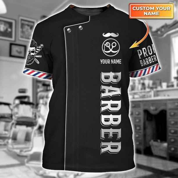 Camiseta de moda con nombre personalizado para hombre, camisa deportiva informal con estampado 3D de peluquero, de manga corta, de verano, gran oferta, Unisex, DW28Adult size XXXL Gao Jinjia LED